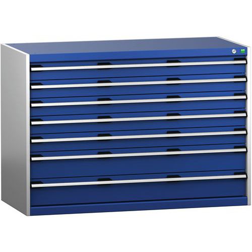 Szafki warsztatowe z szufladami Bott Cubio 200, 90 x 130 x 65-75 cm, 7 szuflad