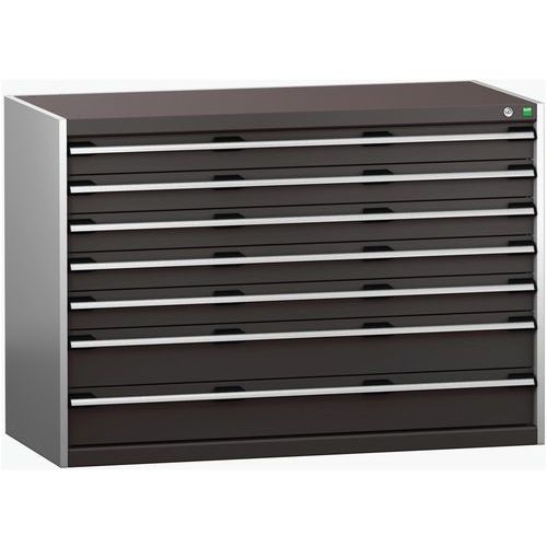 Szafki warsztatowe z szufladami Bott Cubio 200, 90 x 130 x 65-75 cm, 7 szuflad