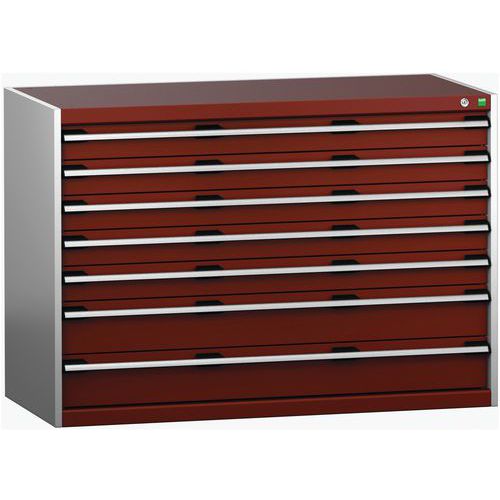 Szafki warsztatowe z szufladami Bott Cubio 200, 90 x 130 x 65-75 cm, 7 szuflad
