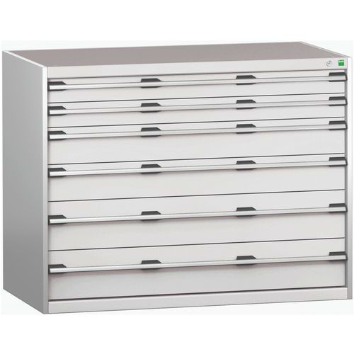 Szafki warsztatowe z szufladami Bott Cubio 200, 100 x 130 x 65-75 cm, 6 szuflad
