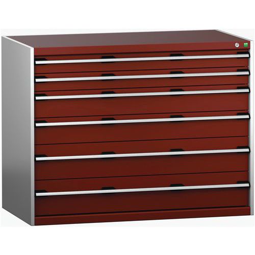 Szafki warsztatowe z szufladami Bott Cubio 200, 100 x 130 x 65-75 cm, 6 szuflad