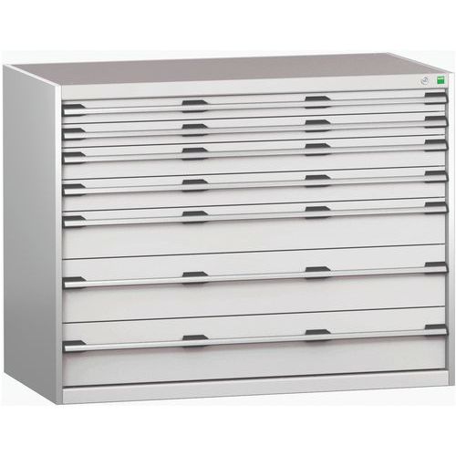 Szafki warsztatowe z szufladami Bott Cubio 200, 100 x 130 x 65-75 cm, 7 szuflad