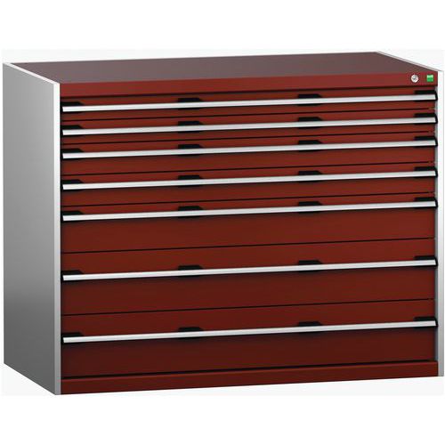 Szafki warsztatowe z szufladami Bott Cubio 200, 100 x 130 x 65-75 cm, 7 szuflad