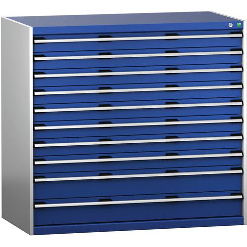 Szuflady warsztatowe Bott Cubio 200, 120 x 130 x 65-75 cm, 10 szuflad