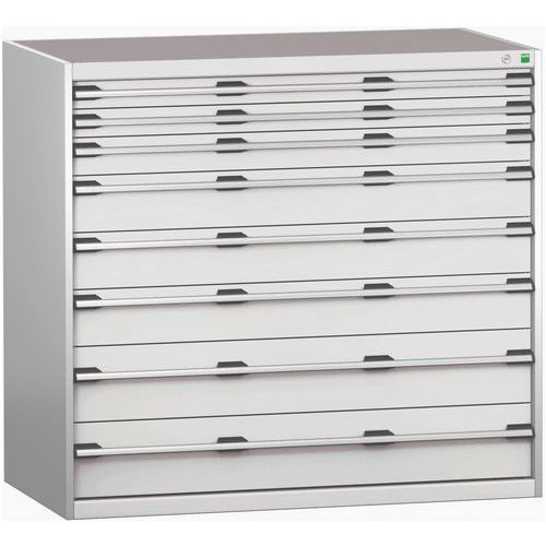 Szafki warsztatowe z szufladami Bott Cubio 200, 120 x 130 x 65-75 cm, 8 szuflad