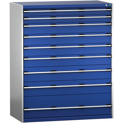 Szuflady warsztatowe Bott Cubio 200, 160 x 130 x 65-75 cm, 9 szuflad