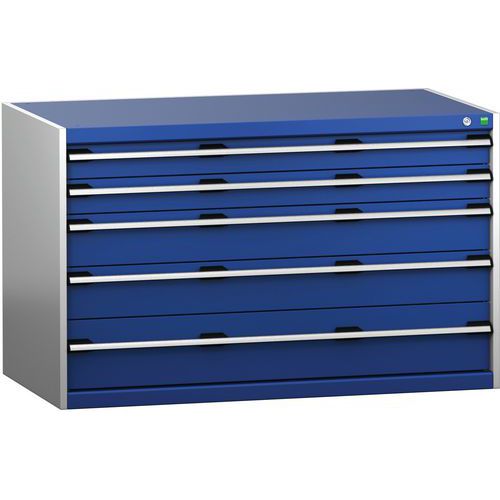 Warsztatowe szafki z szufladami Bott Cubio 200, 80 x 130 x 65-75 cm, 5 szuflad