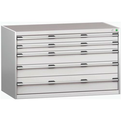 Warsztatowe szafki z szufladami Bott Cubio 200, 80 x 130 x 65-75 cm, 5 szuflad