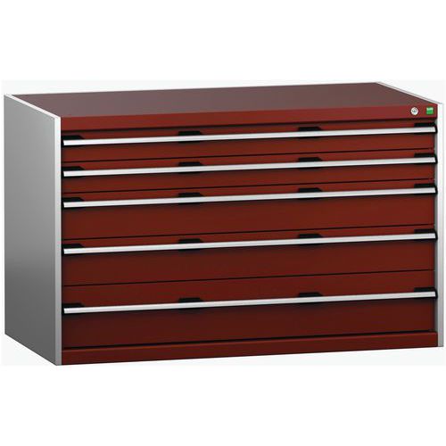 Warsztatowe szafki z szufladami Bott Cubio 200, 80 x 130 x 65-75 cm, 5 szuflad