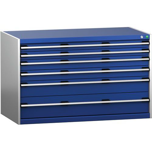 Szuflady warsztatowe Bott Cubio 200, 80 x 130 x 65-75 cm, 6 szuflad
