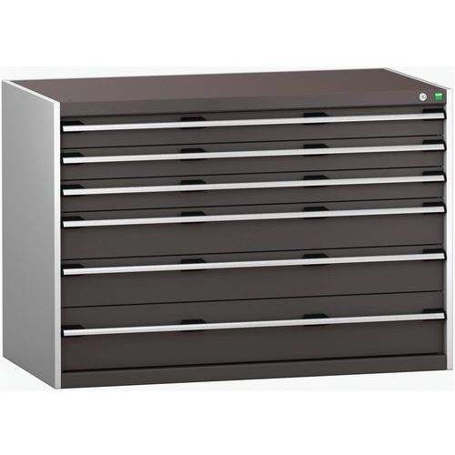 Szafki warsztatowe z szufladami Bott Cubio 200, 90 x 130 x 65-75 cm, 6 szuflad
