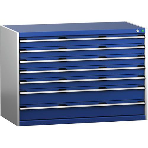 Szafki warsztatowe z szufladami Bott Cubio 200, 90 x 130 x 65-75 cm, 7 szuflad