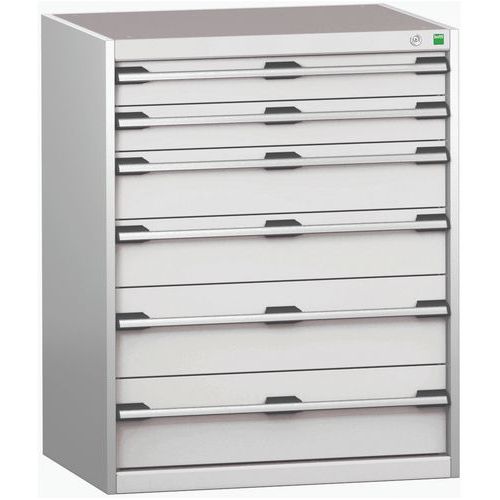 Szafki warsztatowe z szufladami Bott Cubio 200, 100 x 80 x 65-75 cm, 6 szuflad