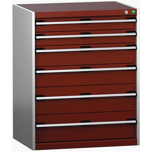 Szafki warsztatowe z szufladami Bott Cubio 200, 100 x 80 x 65-75 cm, 6 szuflad
