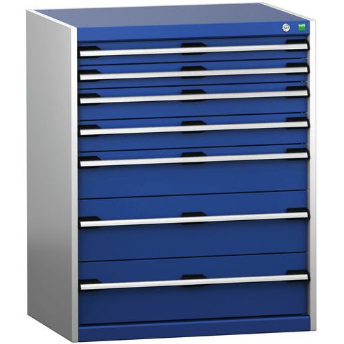 Szafki warsztatowe z szufladami Bott Cubio 200, 100 x 80 x 65-75 cm, 7 szuflad