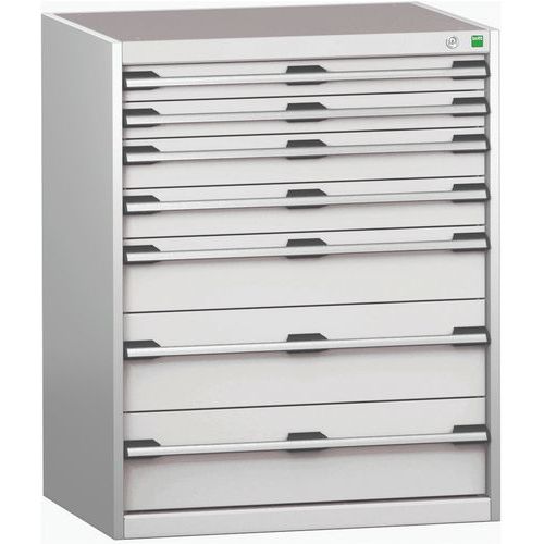 Szafki warsztatowe z szufladami Bott Cubio 200, 100 x 80 x 65-75 cm, 7 szuflad