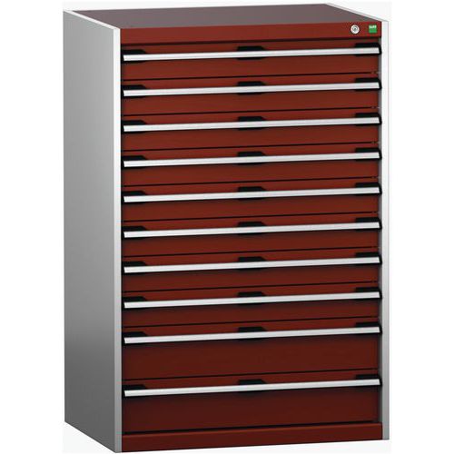 Szafki warsztatowe z szufladami Bott Cubio 200, 120 x 80 x 65-75 cm, 10 szuflad