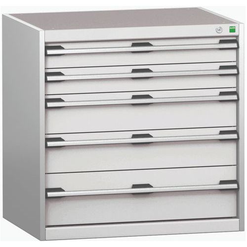 Szafki warsztatowe z szufladami Bott Cubio 200, 80 x 80 x 65-75 cm, 5 szuflad