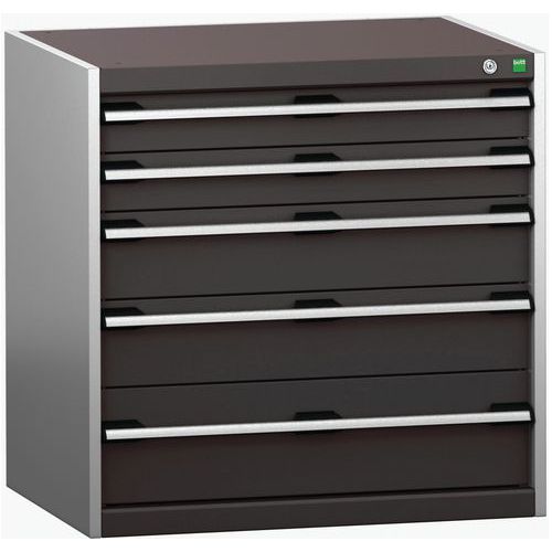 Szafki warsztatowe z szufladami Bott Cubio 200, 80 x 80 x 65-75 cm, 5 szuflad