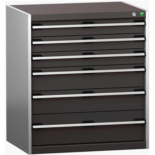 Szafki warsztatowe z szufladami Bott Cubio 200, 90 x 80 x 65-75 cm, 6 szuflad