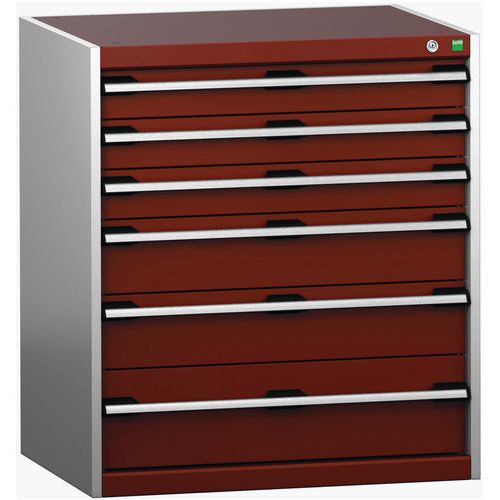 Szafki warsztatowe z szufladami Bott Cubio 200, 90 x 80 x 65-75 cm, 6 szuflad