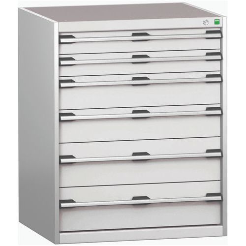 Szafki warsztatowe z szufladami Bott Cubio 200, 100 x 80 x 65-75 cm, 6 szuflad