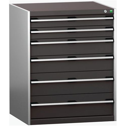 Szafki warsztatowe z szufladami Bott Cubio 200, 100 x 80 x 65-75 cm, 6 szuflad