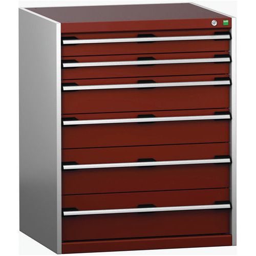 Szafki warsztatowe z szufladami Bott Cubio 200, 100 x 80 x 65-75 cm, 6 szuflad