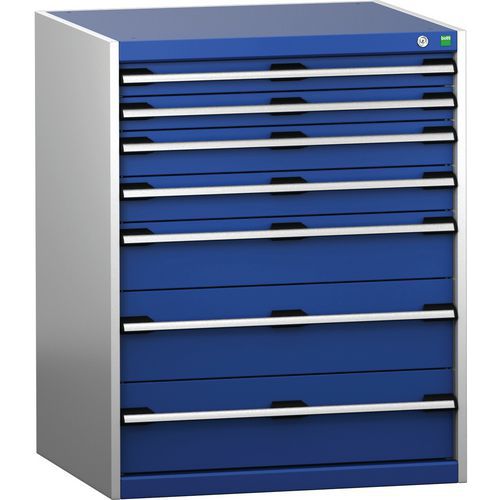 Szafki warsztatowe z szufladami Bott Cubio 200, 100 x 80 x 65-75 cm, 7 szuflad
