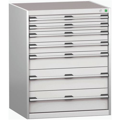 Szafki warsztatowe z szufladami Bott Cubio 200, 100 x 80 x 65-75 cm, 7 szuflad