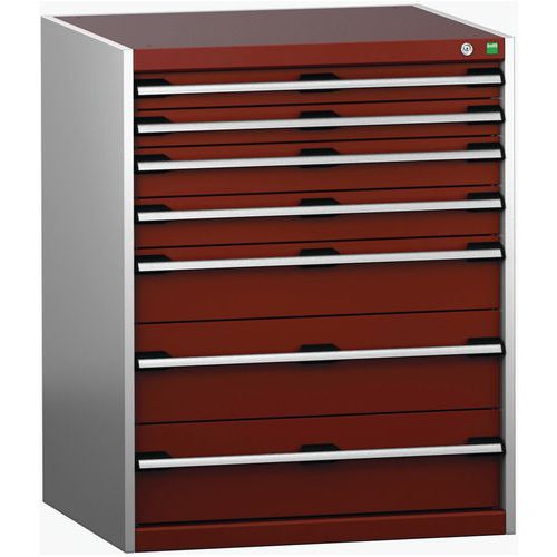 Szafki warsztatowe z szufladami Bott Cubio 200, 100 x 80 x 65-75 cm, 7 szuflad