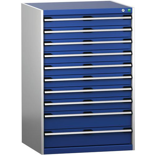 Szafki warsztatowe z szufladami Bott Cubio 200, 120 x 80 x 65-75 cm, 10 szuflad