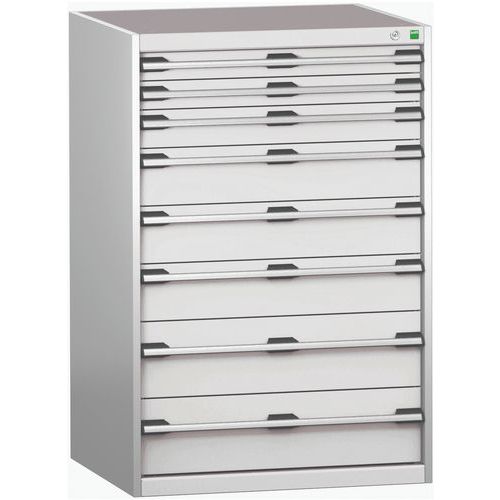 Szafki warsztatowe z szufladami Bott Cubio 200, 120 x 80 x 65-75 cm, 8 szuflad