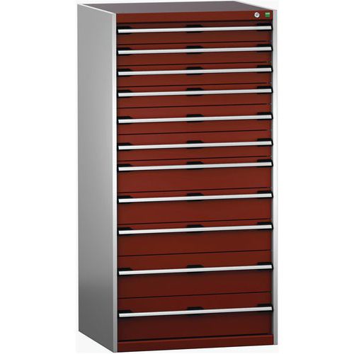 Szafki warsztatowe z szufladami Bott Cubio 200, 160 x 80 x 65-75 cm, 11 szuflad
