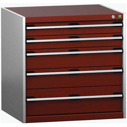 Szafki warsztatowe z szufladami Bott Cubio 200, 80 x 80 x 65-75 cm, 5 szuflad