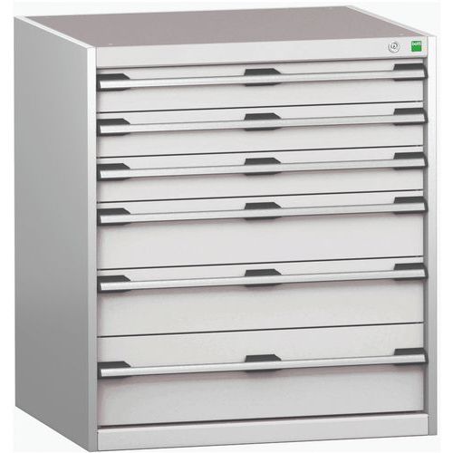 Szafki warsztatowe z szufladami Bott Cubio 200, 90 x 80 x 65-75 cm, 6 szuflad