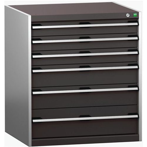 Szafki warsztatowe z szufladami Bott Cubio 200, 90 x 80 x 65-75 cm, 6 szuflad