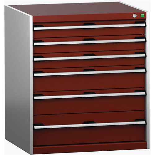 Szafki warsztatowe z szufladami Bott Cubio 200, 90 x 80 x 65-75 cm, 6 szuflad