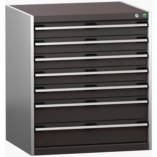 Szafki warsztatowe z szufladami Bott Cubio 200, 90 x 80 x 65-75 cm, 7 szuflad