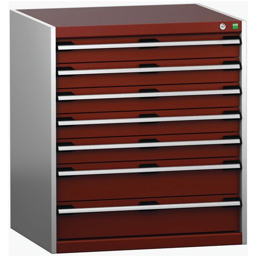 Szafki warsztatowe z szufladami Bott Cubio 200, 90 x 80 x 65-75 cm, 7 szuflad