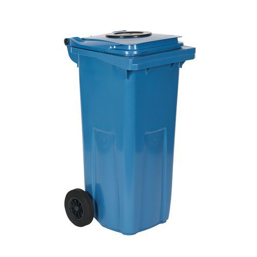 Plastikowe pojemniki na odpady segregowane, zewnętrzne, z otworem, pojemność 120 l