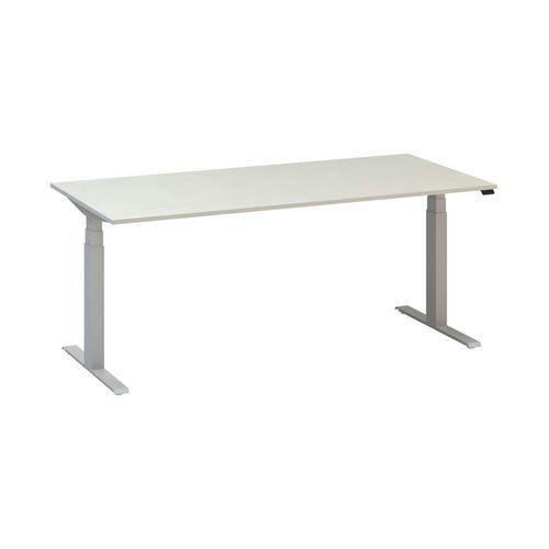 Stoły biurowe z regulacją wysokości Alfa Up z szarymi nogami, 180 x 80 x 61,5-127,5 cm
