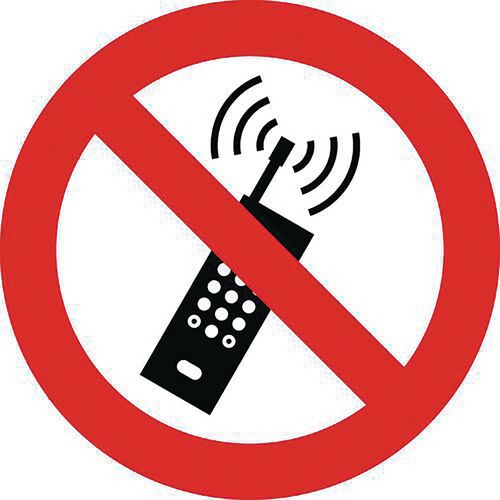 Znak zakazu Manutan Expert - Zakaz używania telefonów komórkowych, samoprzylepny Znak zakazu Manutan Expert - Zakaz używania telefonów komórkowych, samoprzylepny
