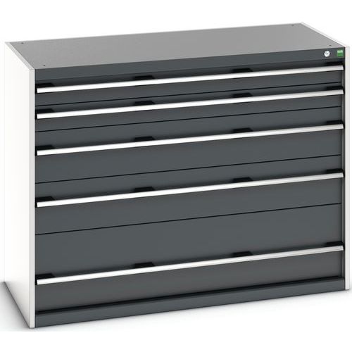 Szafki warsztatowe z szufladami Bott Cubio 200, 100 x 130 x 65-75 cm, 5 szuflad