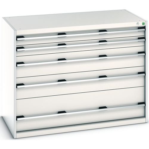 Szafki warsztatowe z szufladami Bott Cubio 200, 100 x 130 x 65-75 cm, 5 szuflad