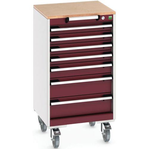 Komoda mobilna Bott Cubio, 99 x 52,5 x 52,5 cm, 7 szuflad, multipleks/linoleum/mat