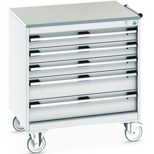 Komoda mobilna Bott Cubio, 89 x 80 x 65 cm, 5 szuflad, multipleks/linoleum/mat