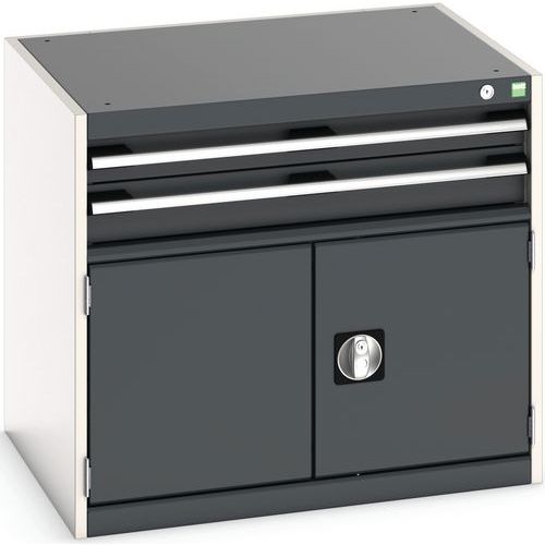 Warsztatowe szafki z szufladami Bott Cubio, 70 x 80 x 52,5-75 cm, 2 szuflady, 1 szafka