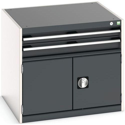 Warsztatowe szafki z szufladami Bott Cubio, 70 x 80 x 52,5-75 cm, 2 szuflady, 1 szafka