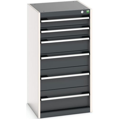Warsztatowe szafki z szufladami Bott Cubio, 100 x 52,5 x 52,5-65 cm, 6 szuflad